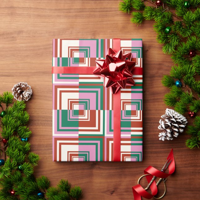 Red Pink  Green Wrapping Paper (Holiday Gift)