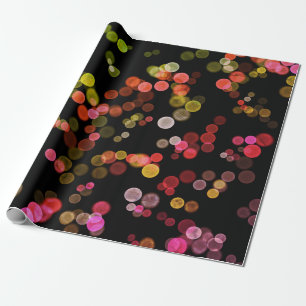Red Pink Green Yellow Abstract Bubble Pattern Wrapping Paper