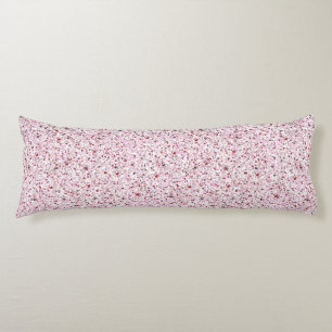 Red, Pink & Grey Hearts, Splatter Paint, Speckled Body Pillow