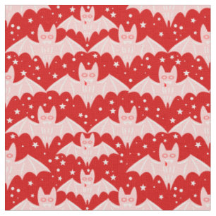 red pink halloween vampire bat fangs creepy fabric