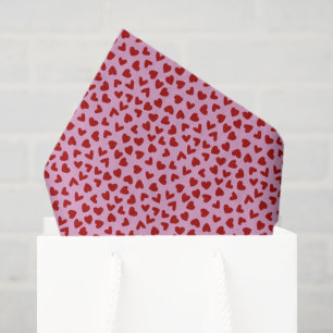 Red Pink Hand Drawn Hearts Valentine’s Day Tissue Paper