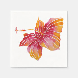 Red & Pink Hawaiian Hibiscus Flower Paper Napkins