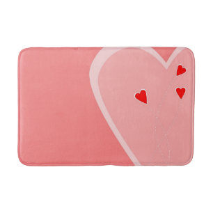 Red & pink hearts bath mat