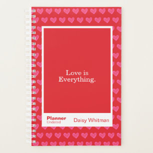 Red & Pink Hearts Block Quote   Fully Customizable Planner