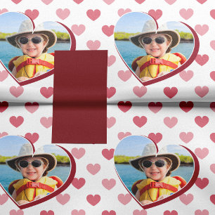 Red + Pink Hearts Pattern w/ Photo Valentine's Day Tissue Paper