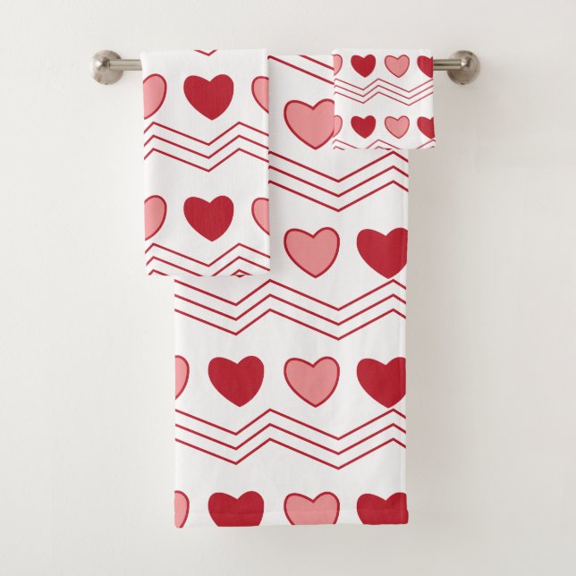 Red Pink Hearts Valentine Motif