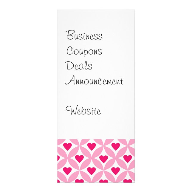 Red Pink I Love You Valentine's Day Hearts Gifts Rack Card (Front)