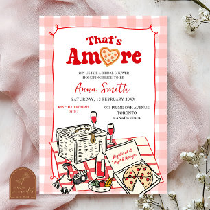 Red Pink Italian Picnic That's Amore Bridal Shower Invitation