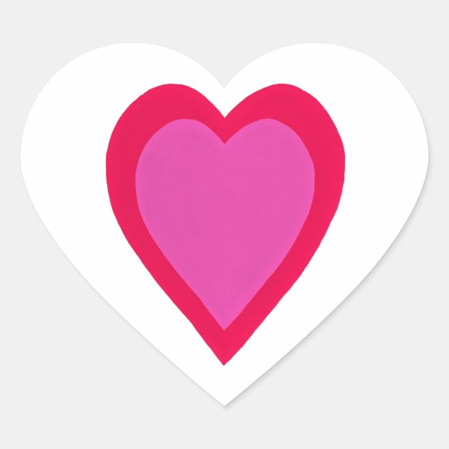 Red Pink Layered Hearts Stickers (Front)