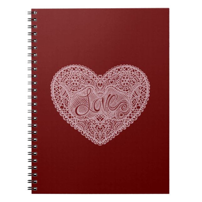 Red Pink Love Heart Notebook (Front)