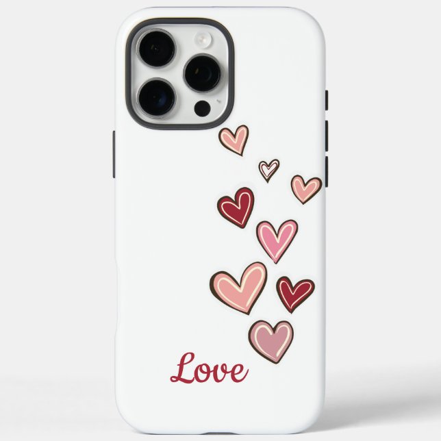 Red Pink Love Hearts  Case-Mate iPhone Case (Back)