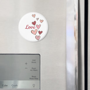 Red Pink Love Hearts  Magnet