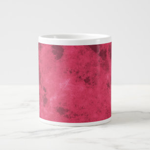Red pink love inspired grunge abstract design art large coffee mug