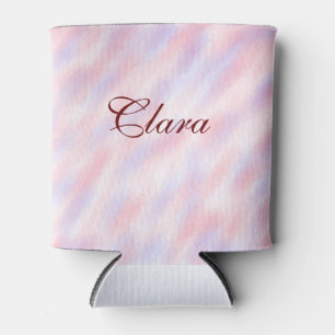 Red pink maroon watercolor abstract add namepastel can cooler