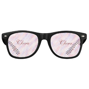 Red pink maroon watercolor abstract add namepastel retro sunglasses