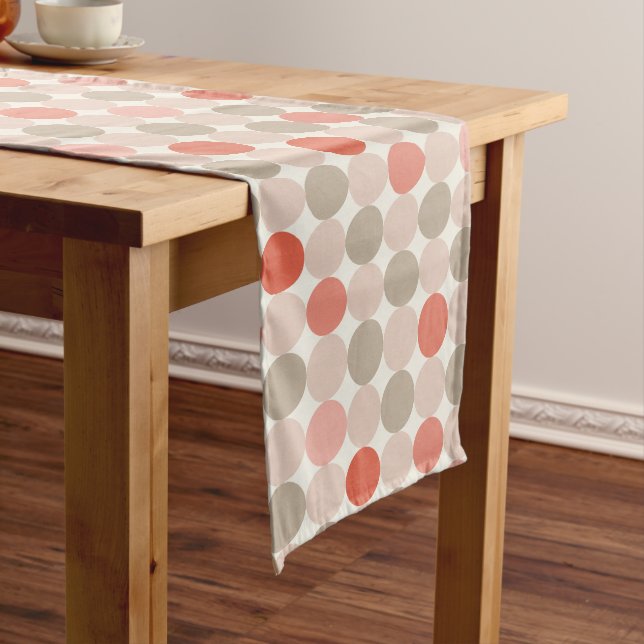 Red Pink Mocha Geometric Table Runner (In Situ)