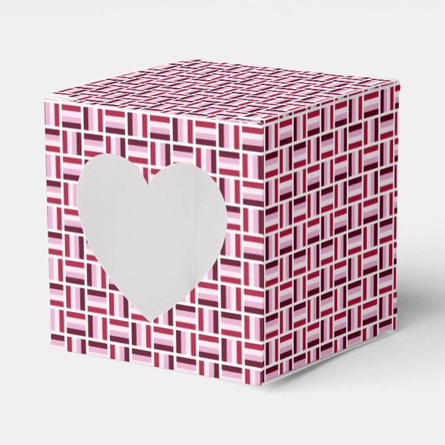 Red Pink Modern Pattern  Favor Box (Front Side)
