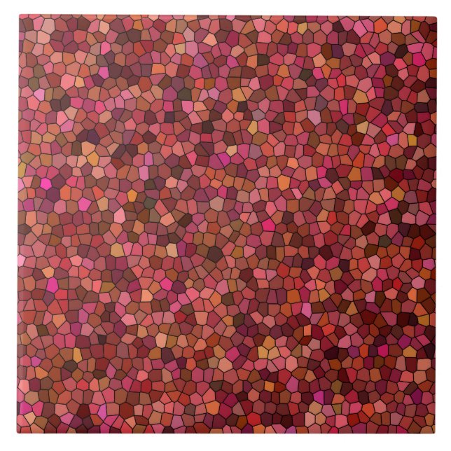 Red Pink Mosaic Pattern Tile (Front)