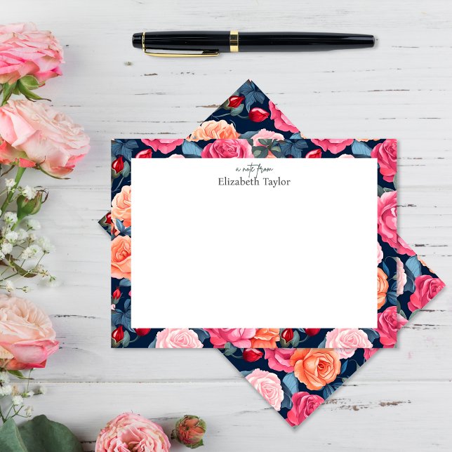 Red Pink Orange Roses Pattern Card (Creator Uploaded)