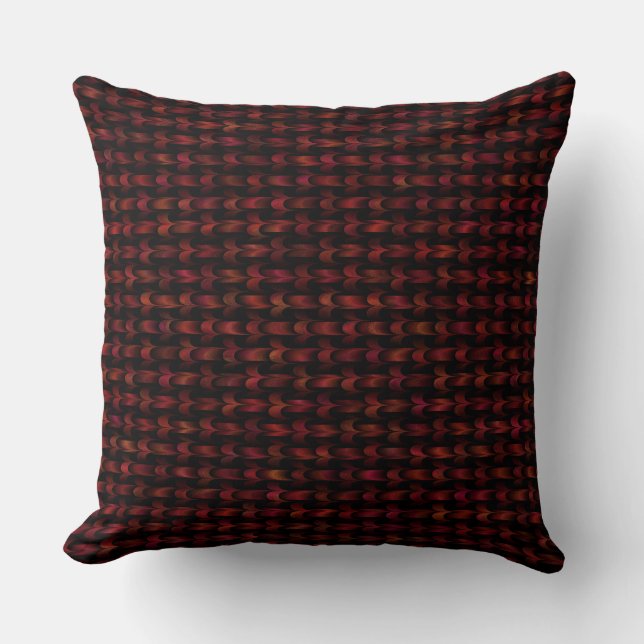 Red Pink Orange Weave Pattern Throw Pillow (Front)