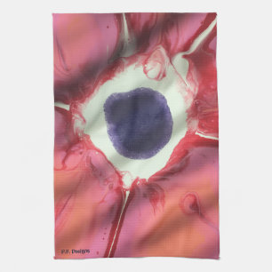 Red Pink Purple Abstract Acrylic Flower Kitchen Towel