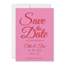 Red & Pink Quirky Unique Wedding Save The Date