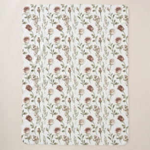 Red Pink Rose Floral Birthday Sherpa Blanket