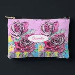 Red Pink Rose Flower Pattern Watercolor Girls Accessory Pouch<br><div class="desc">Rose Watercolour Painting. Designed from my original watercolours.</div>