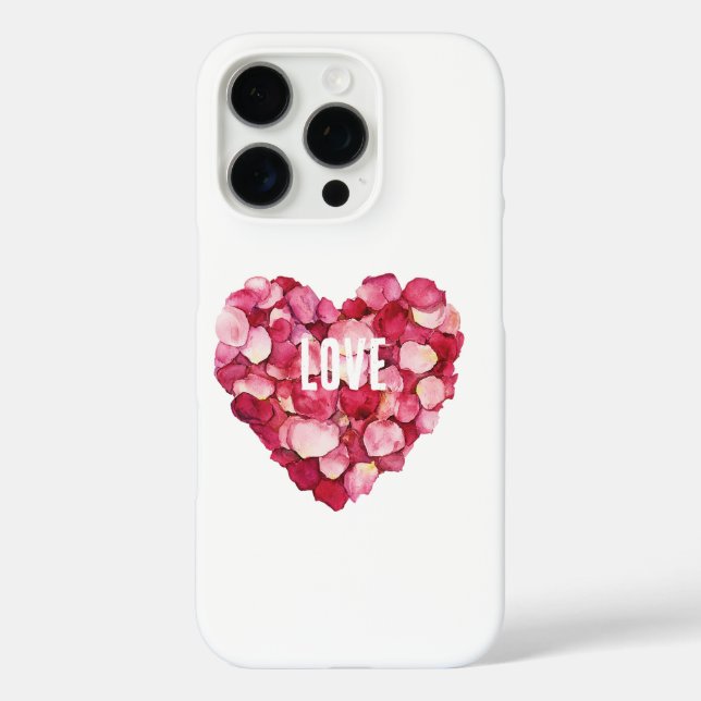 Red Pink Rose Petals Floral Love Case-Mate iPhone Case (Back)