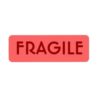 Red pink simple fragile labels