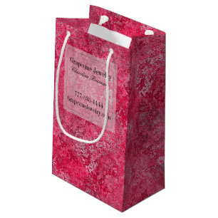 Red Pink Small Gift Jewellery Business Crafter Small Gift Bag