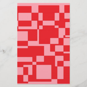 Red-pink squares stationery