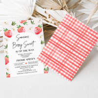 Red Pink Strawberry Daisy Berry Sweet Baby Shower