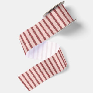 Red Pink Stripes Christmas Satin Ribbon