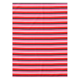 Red Pink Stripes Pattern Design Tablecloth