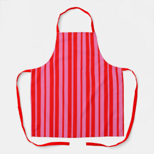 Red Pink Stylish Stripes Pattern Design  Apron