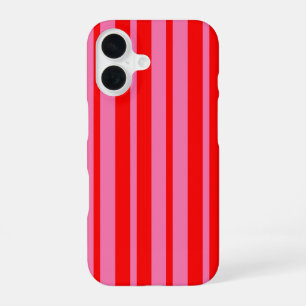 Red Pink Stylish Stripes Pattern Design  iPhone 16 Case