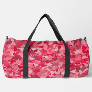 Red Pink Triangle Pattern Large Duffle Bag