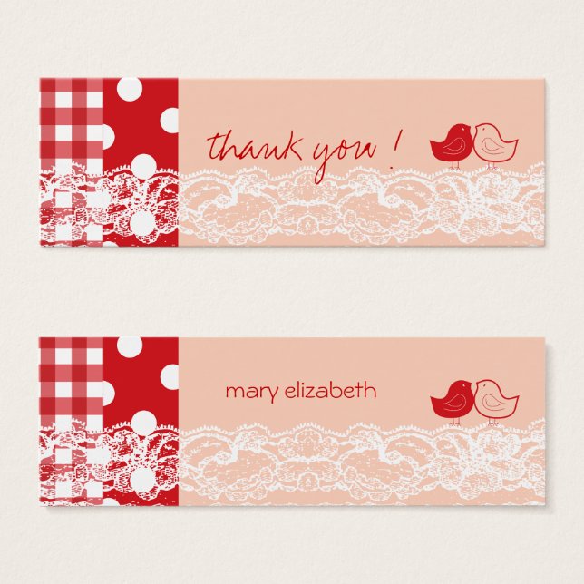 Red & Pink Twin Birthday Party do-it-yourself Gift (Devant & derrière)