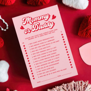 Red Pink Valentine Baby Shower Game Guess Who