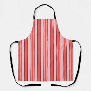 Red Pink Vertical Stripe Pattern Apron