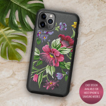Red Pink Violet Purple Green Floral Art Pattern