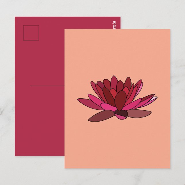 Red Pink Water Lily  Postcard (Front/Back)