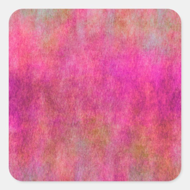 Red Pink Watercolor Texture Background Square Sticker (Front)