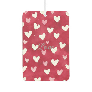 Red Pink White Hearts Air Freshener