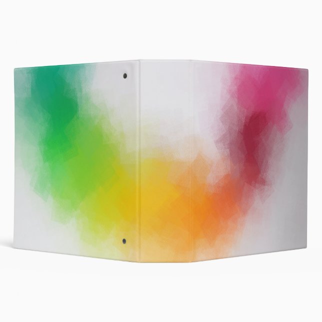 Red Pink Yellow Blue Purple Green Template Trendy Binder (Background)
