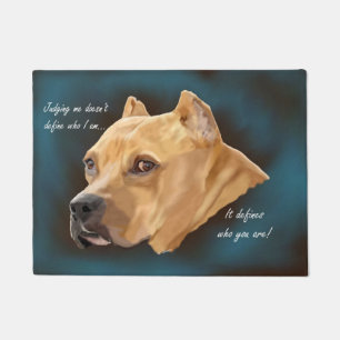 Red Pitbull Dog Doormat