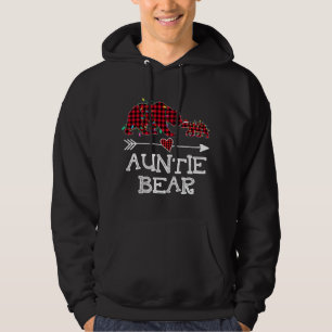Red Plaid Auntie Bear Buffalo Family Mama Pajama C Hoodie