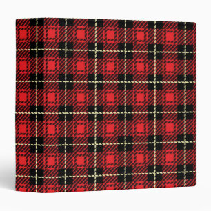 Red Plaid Background Binder