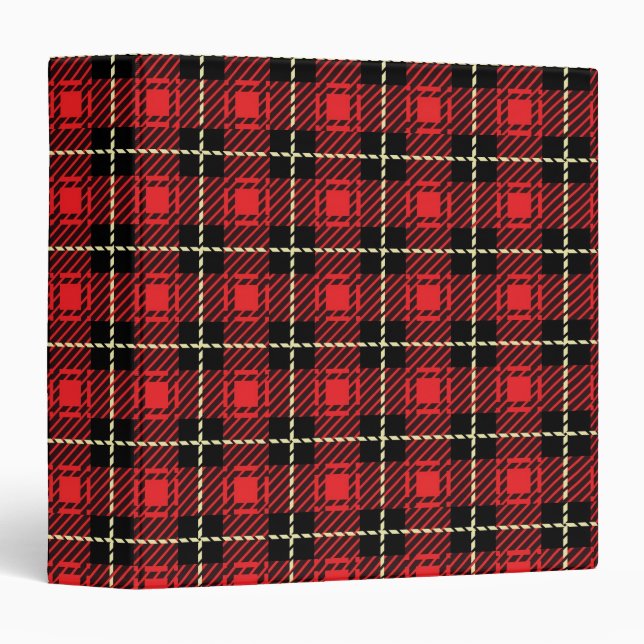 Red Plaid Background Binder (Front/Spine)